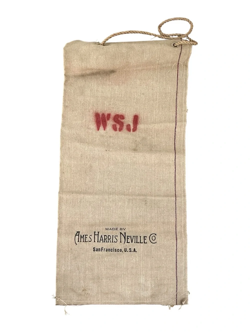 Vintage Ames Harris Neville Co. of San Francisco heavy-duty burlap utility sack